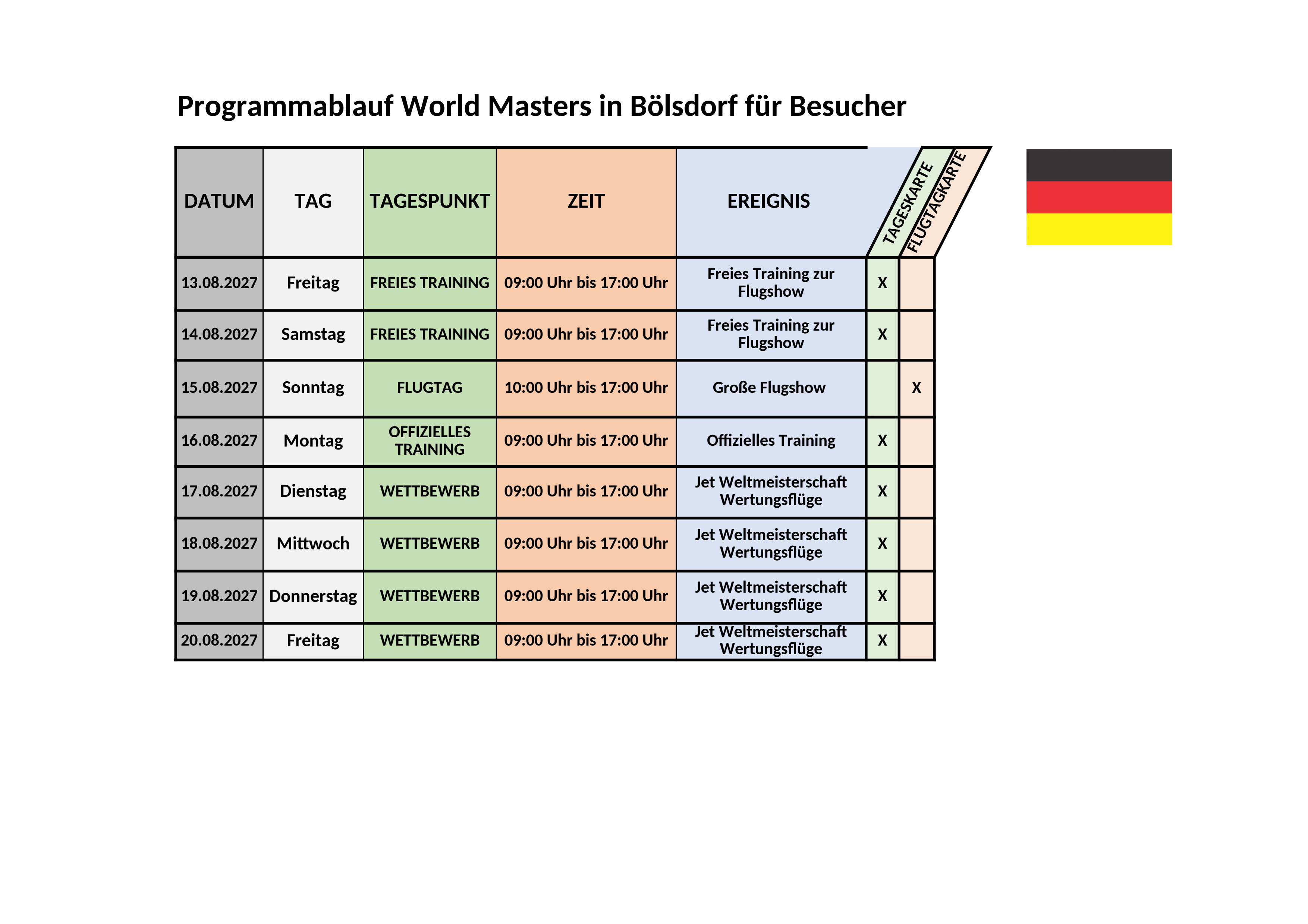 Programmablauf WM Boelsdorf Gaeste
